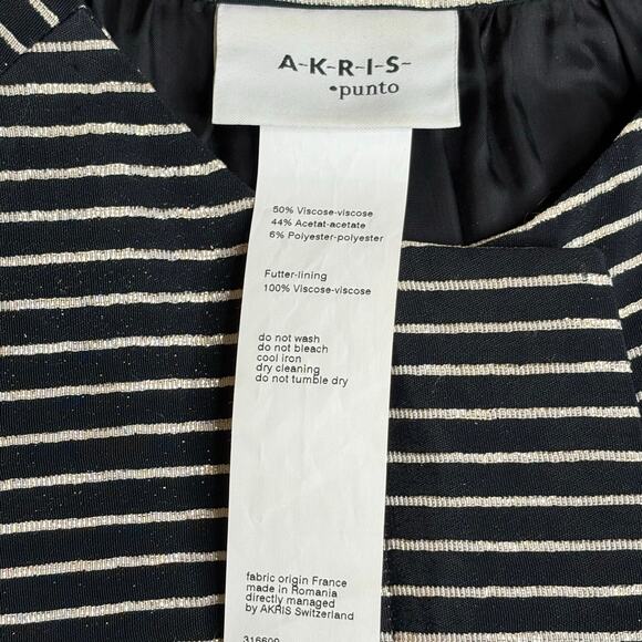 Akris Punto Metallic Striped Short Sleeve Jacket Size 12 - Picture 3 of 7